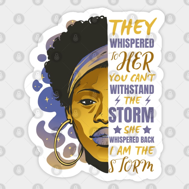 African Woman Afro I Am The Storm Black History Month Sticker by Hypnotic Highs